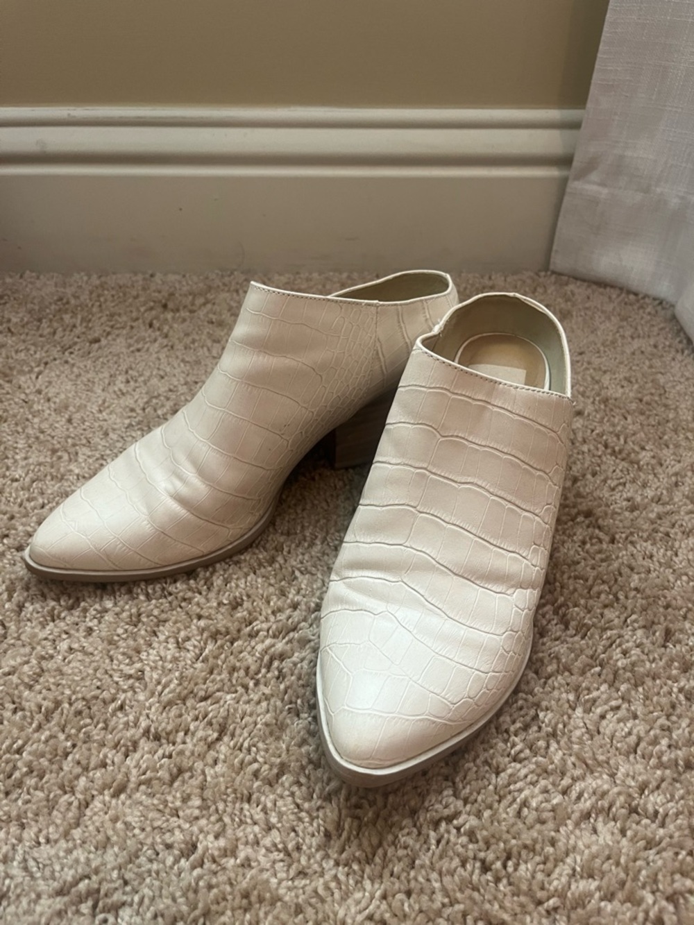 Dolce Vita Dakota Ivory Croc Booties